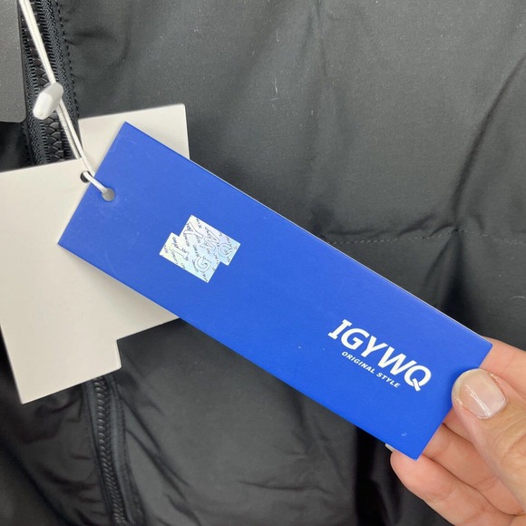 IGYWQ Mens Black Winter Down Jacket Ski Winter Warm Lightweight Packable Size XL - Picture 5 of 16